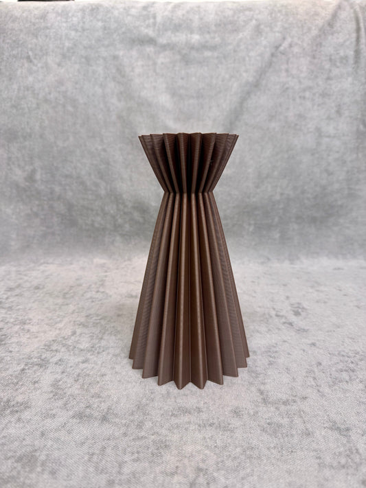 Linea Barna Bordázott Váza 23 cm - PLA Műanyag