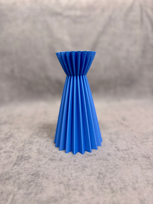 Linea Kék Bordázott Váza 23 cm - PLA Műanyag