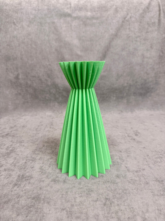 Linea Zöld Bordázott Váza 23 cm - PLA Műanyag