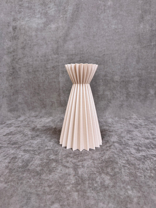 Linea Csontfehér Bordázott Váza 23 cm - PLA Műanyag