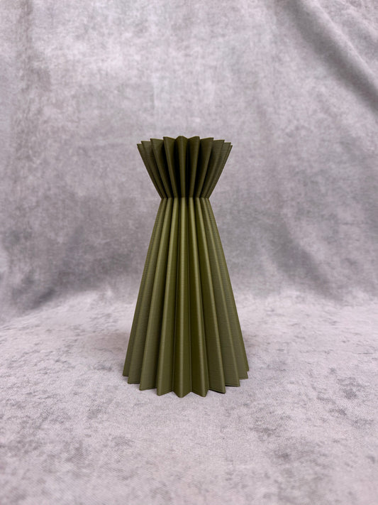 Linea Erdőzöld Bordázott Váza 23 cm - PLA Műanyag