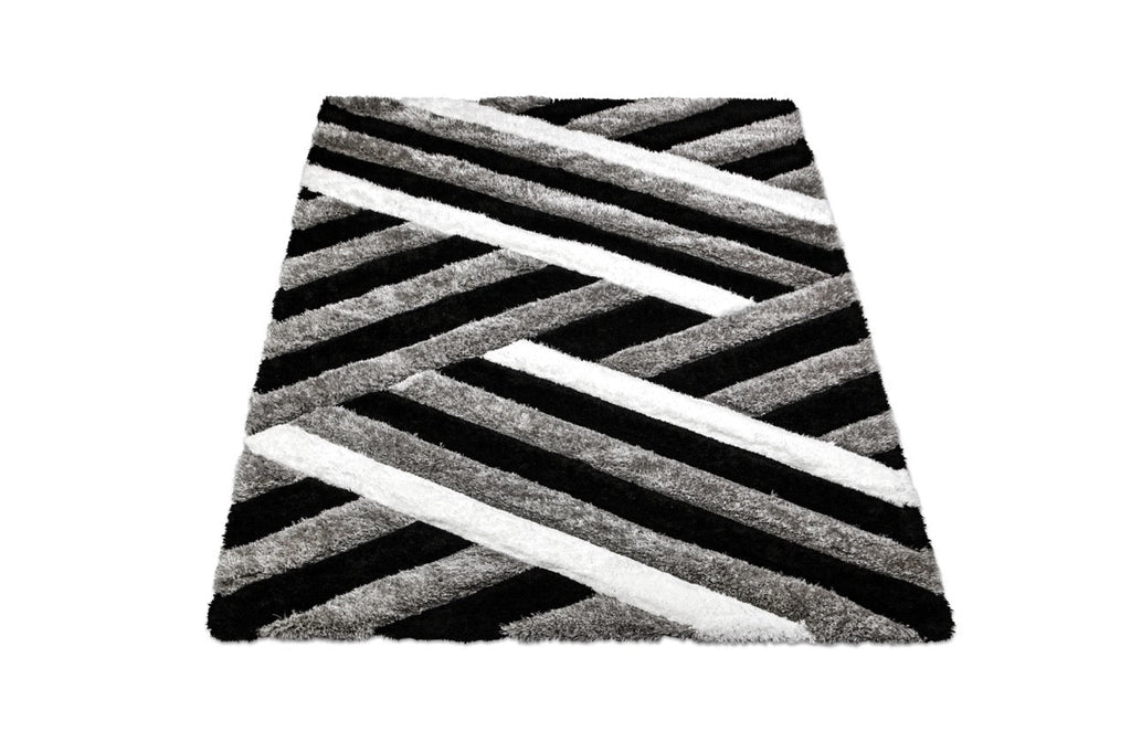 California 3D Parkettás Grey - Black Szőnyeg 60 x 110 cm Huzziyas Home