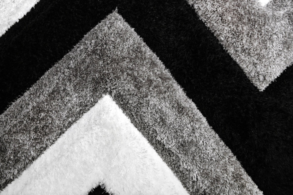 California 3D Háromszöges Grey - Black Szőnyeg 120 x 170 cm Huzziyas Home
